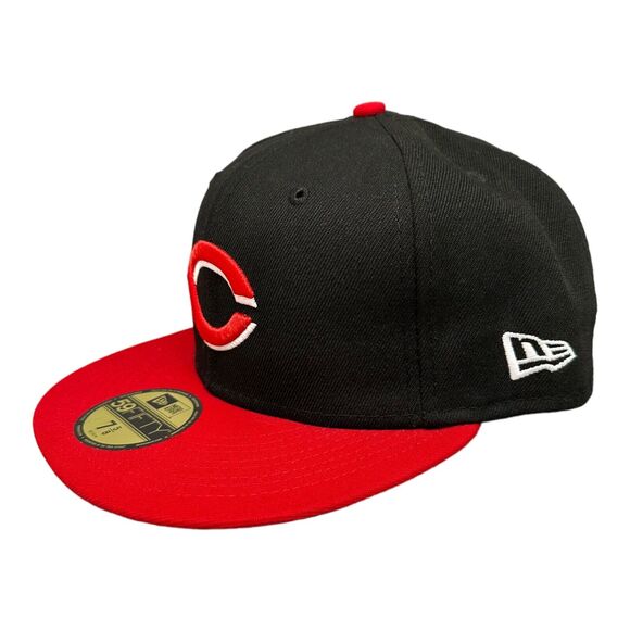 New Era Cincinnati Reds 59Fifty Fitted Black/Red Hat Men's 7 5/8 - Picture 2 of 7